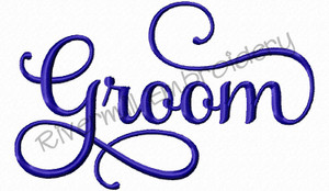 Groom Machine Embroidery Word Design