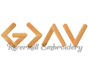 Large God is Greater Than The Highs and Lows Machine Embroidery Design