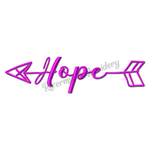 Hope With An Arrow Machine Embroidery Word Design