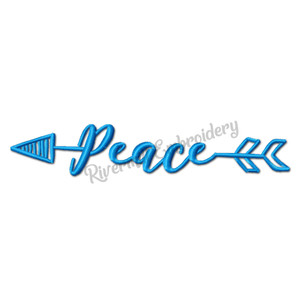 Peace With An Arrow Machine Embroidery Word Design