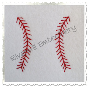 Small Baseball or Softball Stripes Machine Embroidery Design