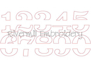 Raggy Applique Split Numbers Machine Embroidery Design