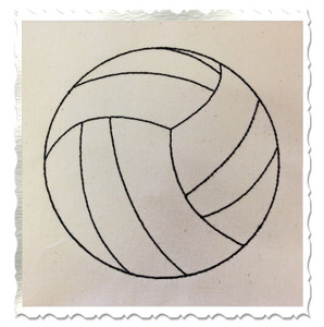 Redwork Style Volleyball Machine Embroidery Design