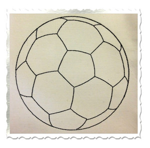 Redwork Style Soccer Ball Machine Embroidery Design