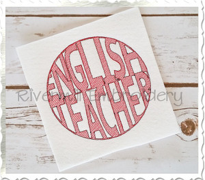 Vintage Style English Teacher Machine Embroidery Design