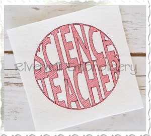 Vintage Style Science Teacher Machine Embroidery Design