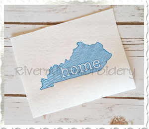 Vintage Sketch Style Kentucky Home Machine Embroidery Design