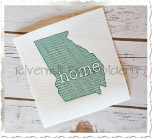 Sketch Style Georgia Home Machine Embroidery Design