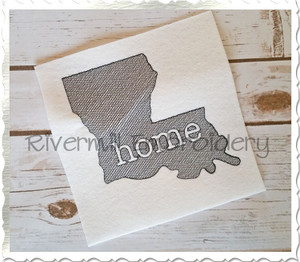 Sketch Style Louisiana Home Machine Embroidery Design