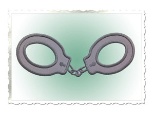 Applique Handcuffs Machine Embroidery Design
