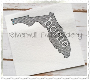 Sketch Style Florida Home Machine Embroidery Design