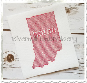 Sketch Style Indiana Home Machine Embroidery Design