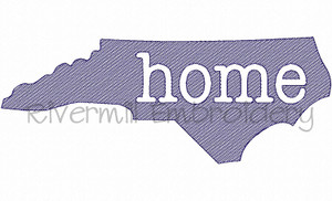 Large Sketch Style North Carolina Home Machine Embroidery Design