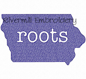 Sketch Style Iowa Roots Machine Embroidery Design