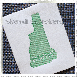 Sketch New Hampshire Home Machine Embroidery Design