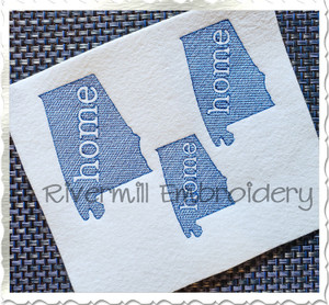 Small Sketch Style Alabama Home Machine Embroidery Design