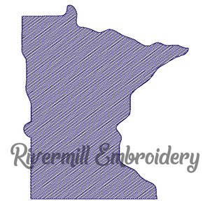 Sketch Style Minnesota Machine Embroidery Design