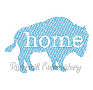 Small Vintage Sketch Style Buffalo Home Machine Embroidery Design