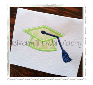 Applique Graduation Cap Machine Embroidery Design