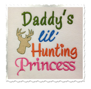 Daddy's Lil Hunting Princess Machine Embroidery Design