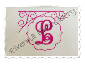Bean Stitch Initial or Monogram Frame Machine Embroidery Design (#1)