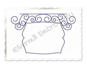 Bean Stitch Initial or Monogram Frame Machine Embroidery Design (#3)