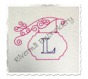 Bean Stitch Initial or Monogram Frame Machine Embroidery Design (#5)