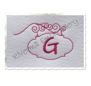 Bean Stitch Initial or Monogram Frame Machine Embroidery Design (#8)