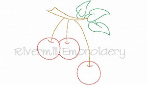 Cherries Vintage Style Machine Embroidery Design