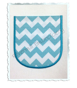 Applique Rounded Edge Pocket Machine Embroidery Design