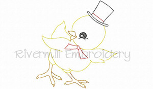 Easter Chick Vintage Style Machine Embroidery Design
