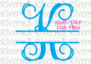 SVG DXF Split Letter Monogram Cut Files - 26 Letters