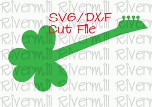 SVG DXF Shamrock Guitar Cut File