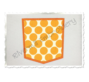 Applique Faux Pocket Machine Embroidery Design