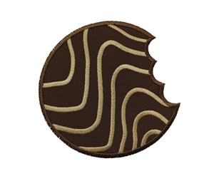 Applique Fudge Round Cookie With A Bite Missing Machine Embroidery Design
