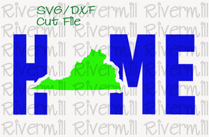 SVG DXF Virginia Home Cut File
