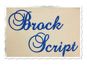 Brock Script Machine Embroidery Font Alphabet