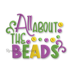 All About The Beads Mardi Gras Machine Embroidery Design