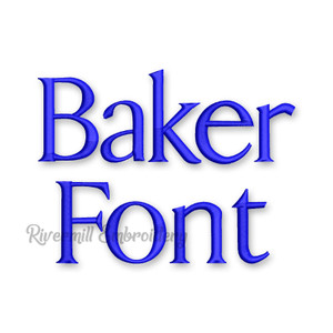 Baker Machine Embroidery Font