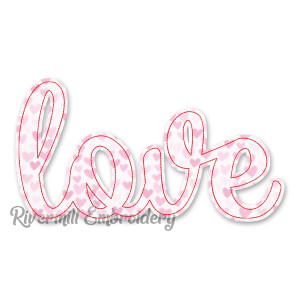Raggy Applique Love Machine Embroidery Design
