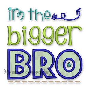 Bigger Bro Applique Machine Embroidery Design