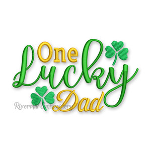 One Lucky Dad St. Patrick's Day Machine Embroidery Design