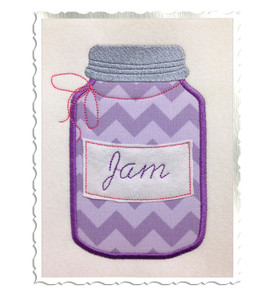 Applique Jam Jar Machine Embroidery Design