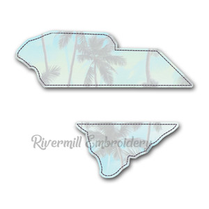Raggy Applique Split State of South Carolina Machine Embroidery Design