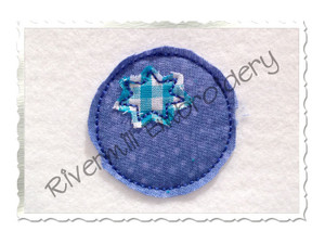 Small Raggy Applique Blueberry Machine Embroidery Design