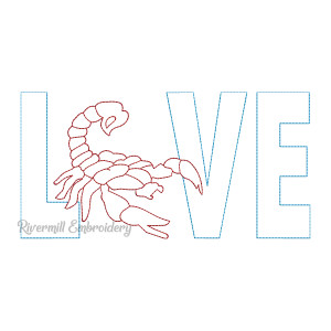Raggy Applique Scorpion Love Machine Embroidery Design