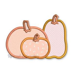 Applique Pumpkin Trio Machine Embroidery Design