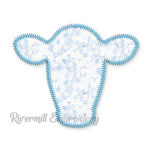Zig Zag Applique Cow Face Machine Embroidery Design