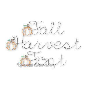 Fall Harvest Pumpkin Vintage Bean Stitch Machine Embroidery Alphabet