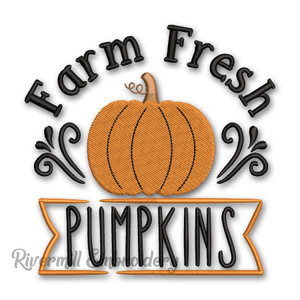 Farm Fresh Pumpkins Fall Machine Embroidery Design